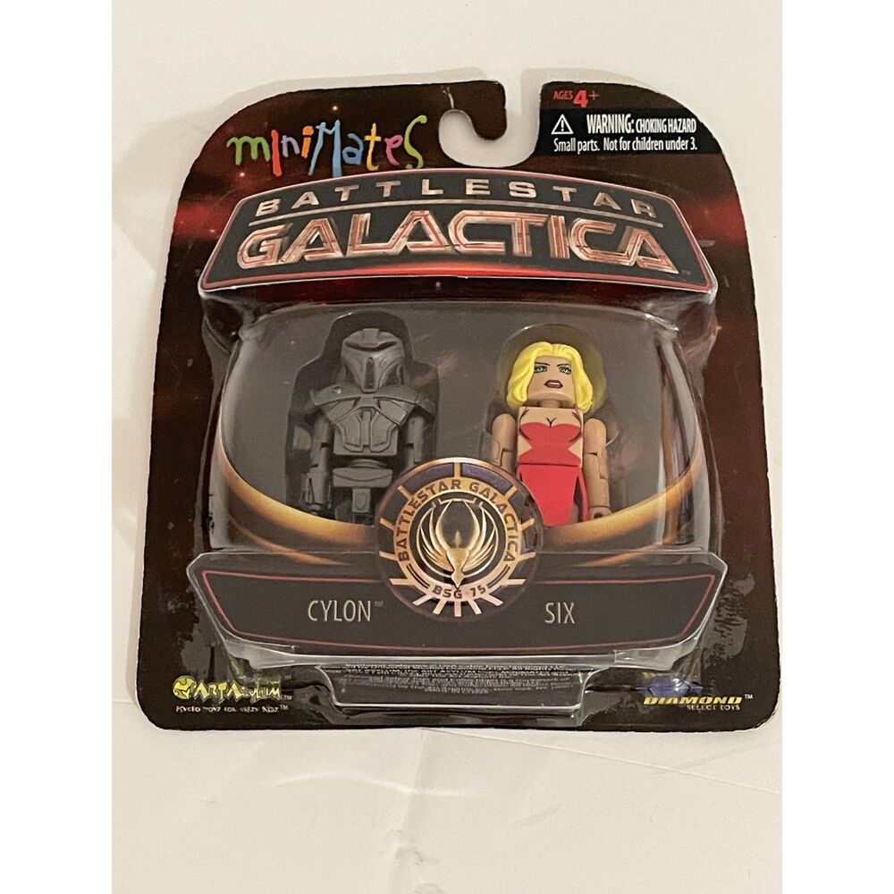 Battlestar Galactica CYLON & RED DRESS SIX Wave 1 Minimates BSG Vintage New Y2K